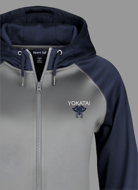 YOKATAI- women's blue N Grey Hoodie